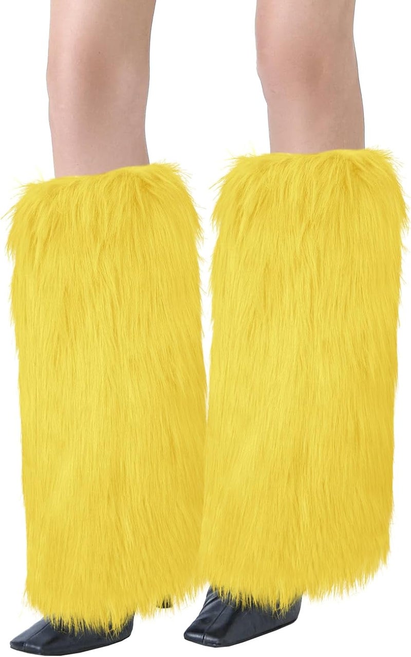 XEPST Faux Fur Fuzzy Leg Warmers Furry Boot Covers for Women, Warm Fuzzy Boot Cuff Boot Sleeves Leg Warmers for Party Costume - Image 1